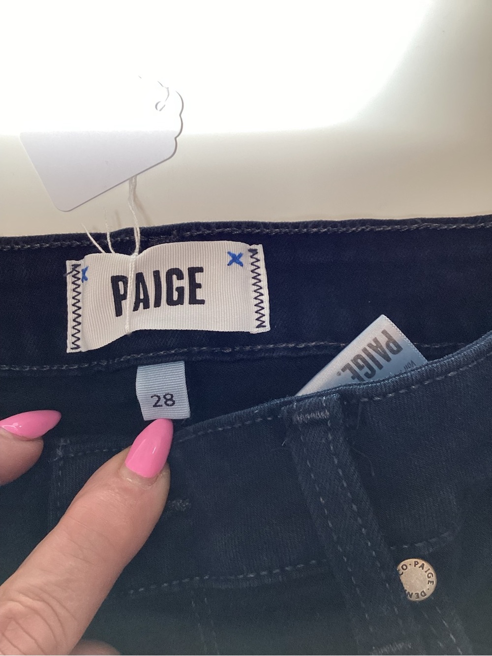 #661 PAIGE women’s Dark wash black/blue Slim fit Jeans. Size 28 - Picture 6 of 11